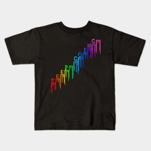 Keep Going Paint Drip Rainbow Steps Kids T-Shirt